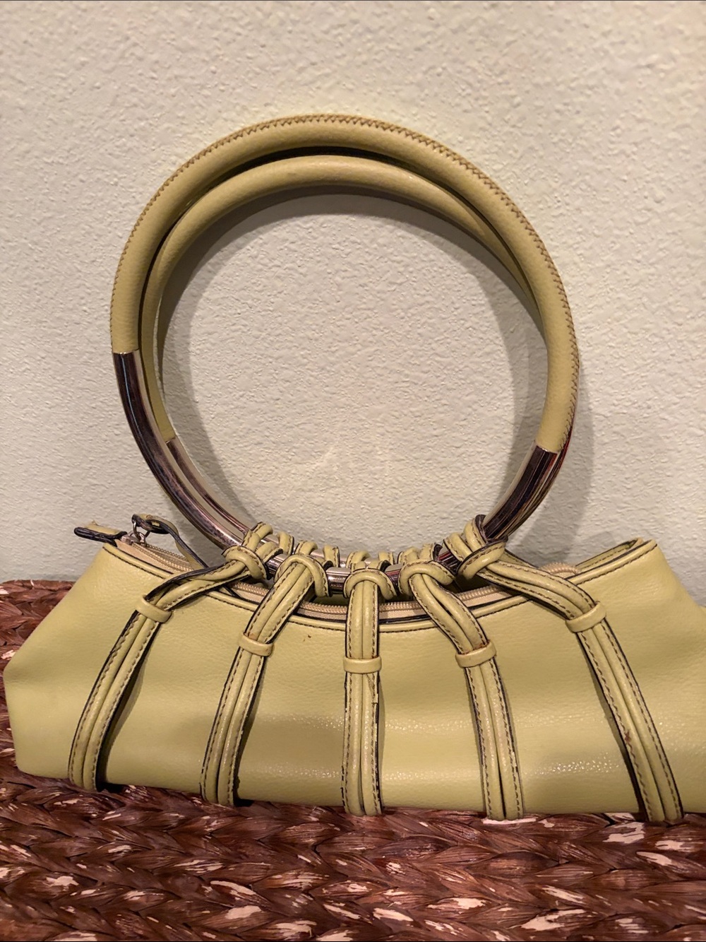 Stylish lime green Ring-Handle Women’s Handbag